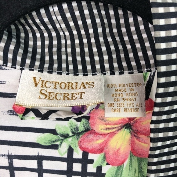 vintage Victoria’s Secret Gold Label Floral Crosshatch Kimono Robe - Picture 5 of 7